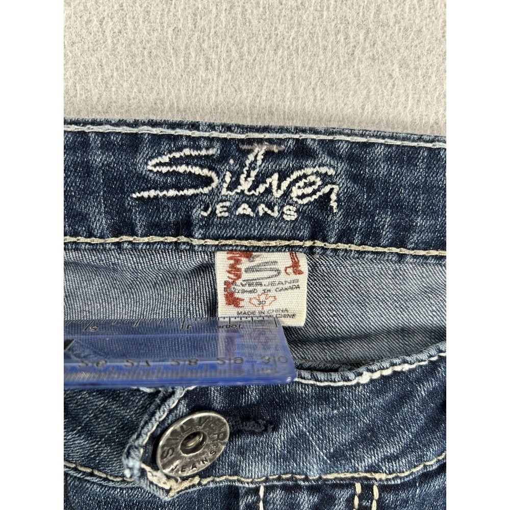Womens Silver Jeans Suki Bootcut Lowrise Size 30x32 Medium Wash NICE! - Picture 3 of 10
